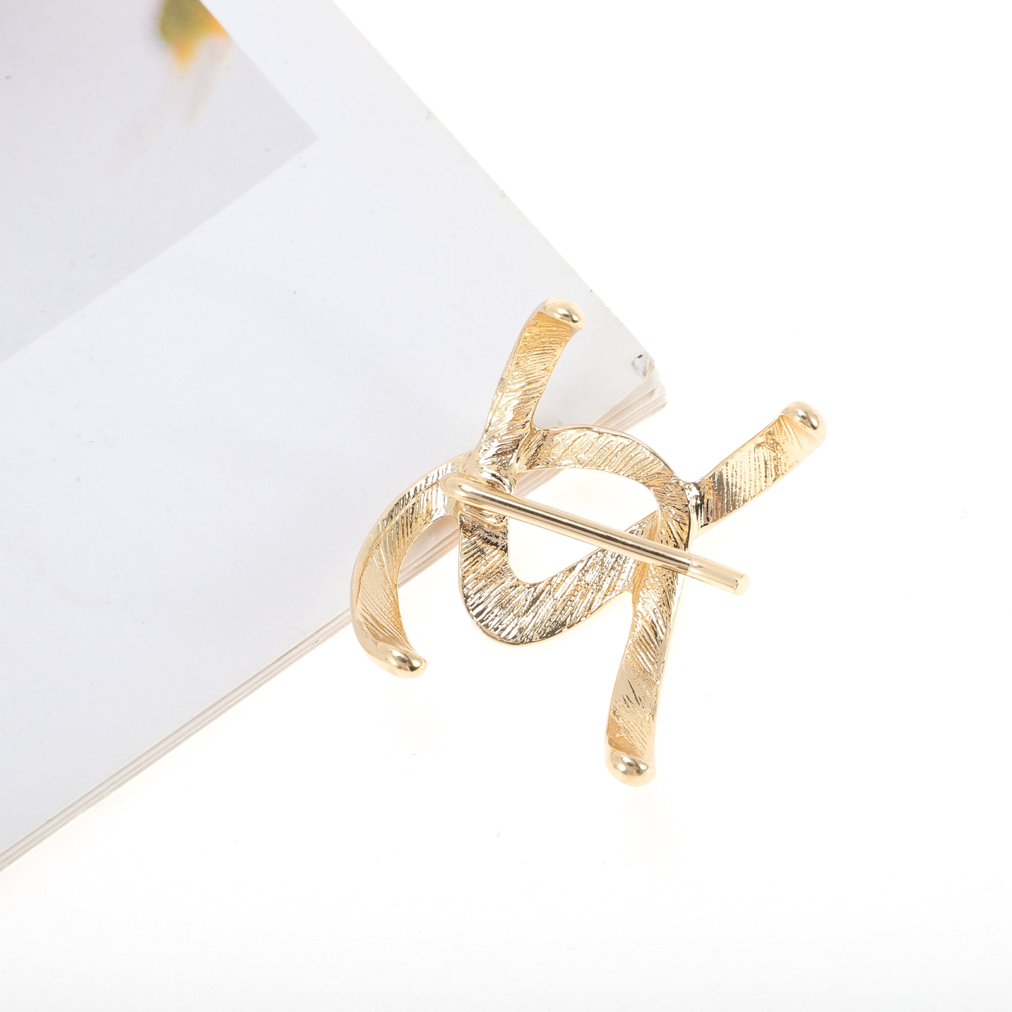 Unique Bargains Irregular Cross Ponytail Buckle Hair Clip for Women 1 Set Gold Tone