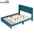 thumbnail image 6 of Bellemave Queen Size Blue Velvet Upholstered Wood Platform Bed with a Big Drawer and Soft Headboard, 6 of 8
