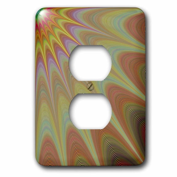 3dRose, Summer Heat - colorful fractal abstract, 2 plug outlet cover