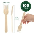 thumbnail image 6 of LotFancy Disposable Forks, 100 Pcs Wooden Forks, 6.2" Compostable Biodegradable Forks, 6 of 8