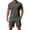 Grey, variant on Migroa Mens Casual 2 Piece Outfits Lounge Sets Lightweight Breathable Golf Short Sleeve And Drawstring Shorts Outfits For Beach Vacation Black L