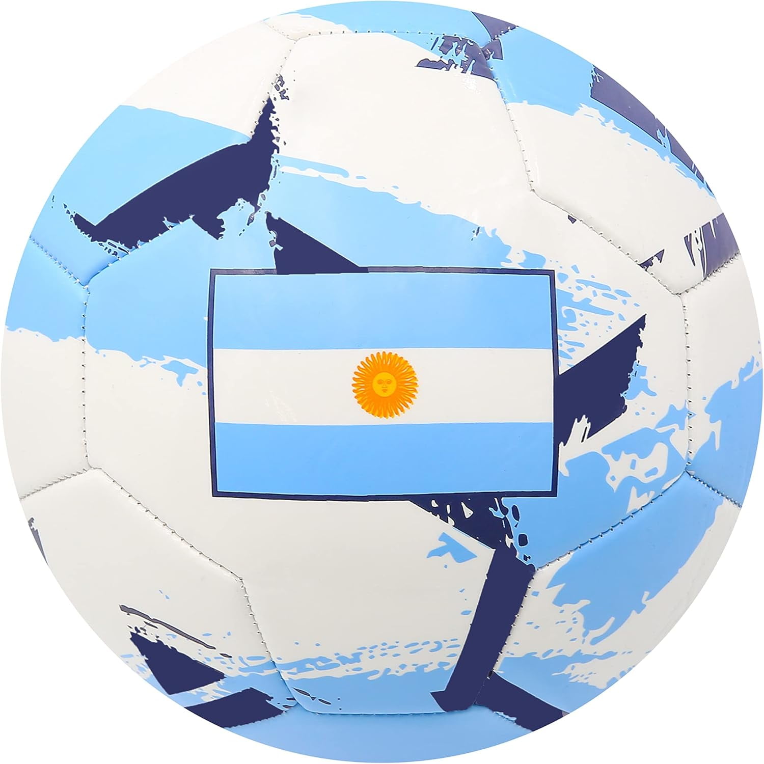 Icon Sports World Cup Country Soccer Balls Training Outdoor Futbol Size 5, Argentina Storm