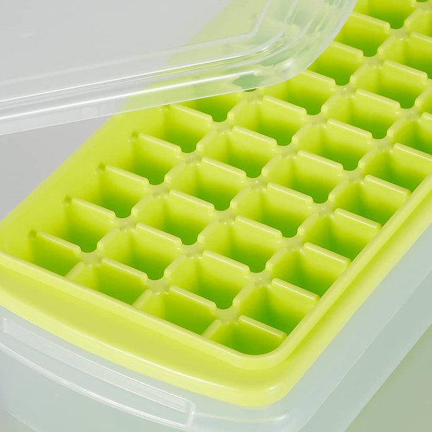 Ice Cube Tray With Lid And Bin, 44 Silicone Ice Tray, Flexible Safe Ice Cube  Molds Comes With Ice Container, Scoop And Cover