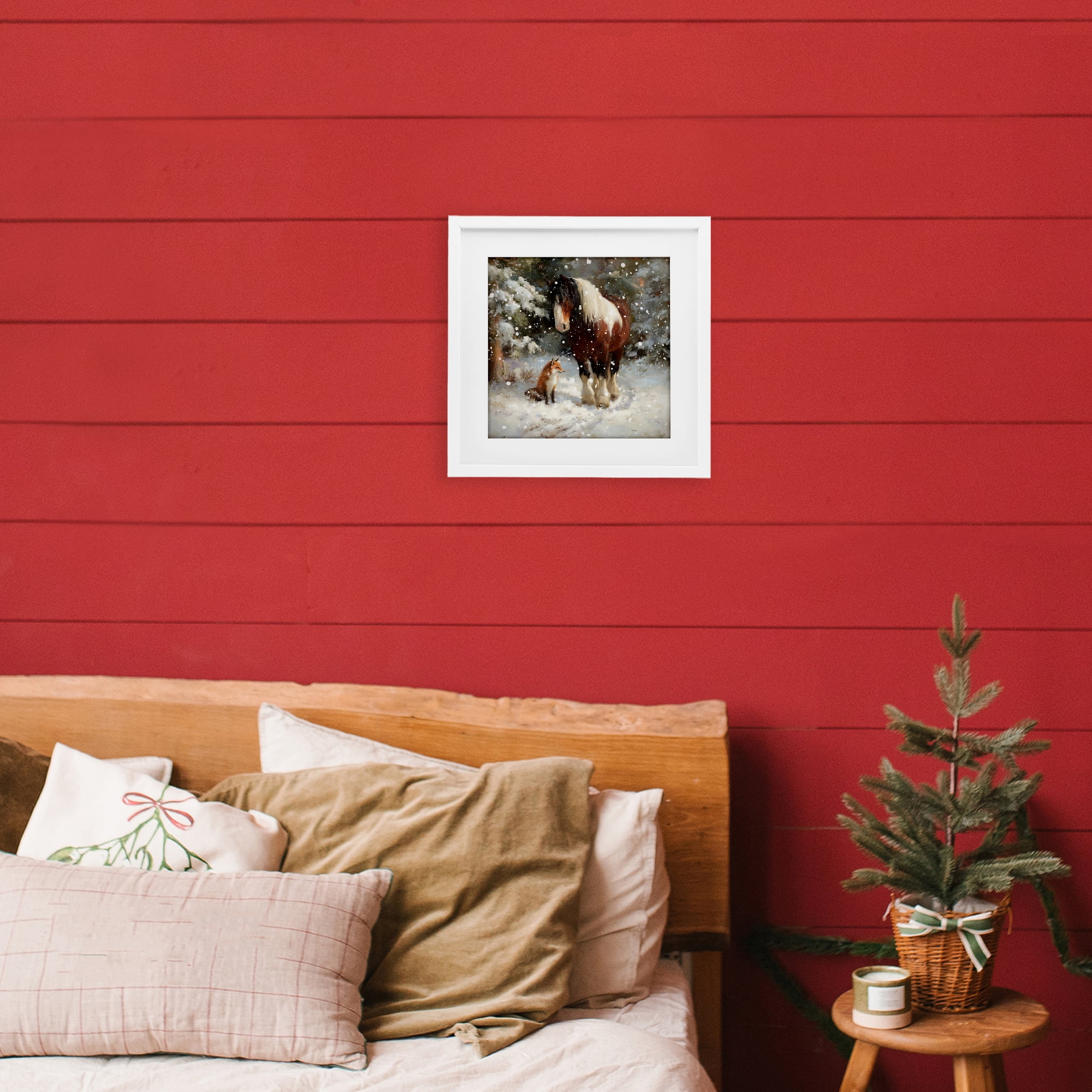 Stupell Industries The Horse & The Fox White Framed Print Under Glass, design by Tina LeCour