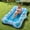 Light Blue&Color Print-M Size, variant on Pool Floats Adult, Large Floating Bed with Ice Bar, Tanning Bed Pool Raft Inflatable Lounger with Drink Holder Tanning Chair Inflatable Pool Toys for Party Beach Backyard