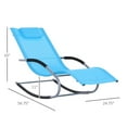 thumbnail image 3 of Homiyad Chaise Rocker Patio Lounge Chairs with Recliner w/ Detachable Pillow & Durable Weather-Fighting Fabric, Blue, 3 of 8