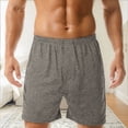 thumbnail image 2 of Blekii Men's Lounge Shorts, Cotton Sleep Shorts with Elastic Waist, Solid Color Boxer Style Pajama Bottoms, Loose Fit Comfort for Home, Breathable Sleepwear Or Underwear, Perfect, 2 of 9
