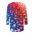 thumbnail image 4 of Cavosen 4th of July Shirts for Women Petite Independence Day 3/4 Sleeve Crew Neck T Shirts American Flag Graphic Shirts Lady XL 4th of July Casual Shirts Red White and Blue Tunic Tees, 4 of 5
