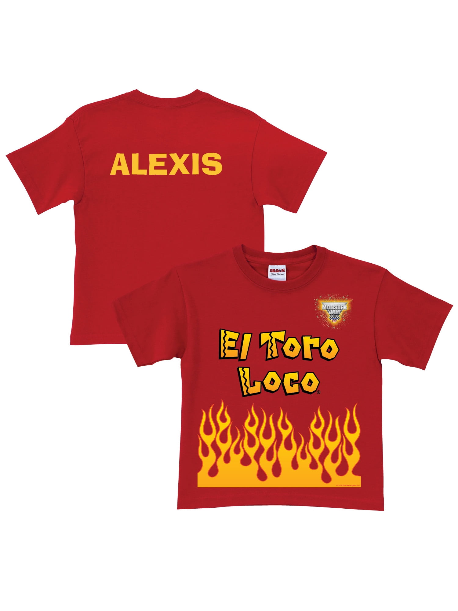 Personalized Monster Jam El Toro Loco Uniform Toddler Boys' T-Shirt, Red