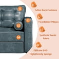 thumbnail image 5 of AECOJOY Leather Couch Sofa Mid-Century Sectional Sofa 3 Seater Sofa on Clearance,Blue, 5 of 8