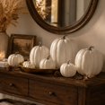 thumbnail image 4 of 7PCS Fake Pumpkins White, Fall Artificial Pumpkins for Decoration Different Sizes, Halloween Thanksgiving Autumn Harvest DIY Foam Pumpkin Indoor Outdoor Home Decor, 4 of 7