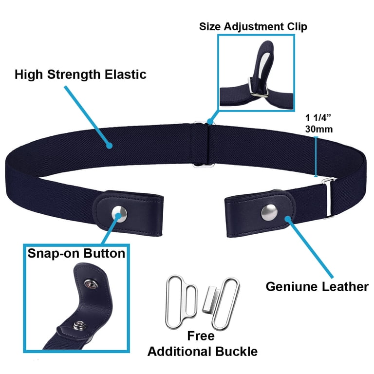 Falari No-Buckle Stretch Belt, Navy, Medium (20-33 inches) photo 2