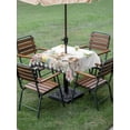 thumbnail image 3 of Easter Bunny Outdoor Tablecloth - 54x54 Inch Square Dining Table Cover, Spring Botanical Flowers Flowers Eggs Check Waterproof Outdoor Table Cloth with Umbrella Hole & Zipper for Picnic/Patio/Party, 3 of 7