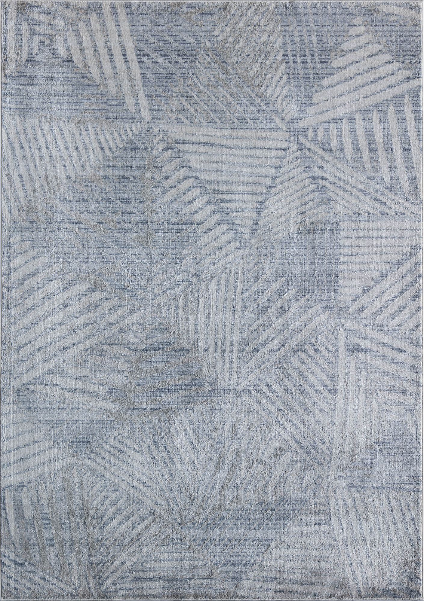 Rugs America Romeo JL60A Genesis White Abstract Vintage Gray Area Rug, 2'6" x 8'