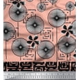 thumbnail image 3 of oneOone Polyester Lycra Peach Fabric Artistic Flower Panel Sewing Material Print Fabric By The Yard 56 Inch Wide, 3 of 3