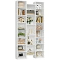 thumbnail image 5 of Homfa 2 Pieces White Bookshelves, 71’’ Tall Three Row Bookshelf with Adjustable Shelves, 21-Cubes CD Display Storage Organizer Shelf for Living Room Home Office, 5 of 7