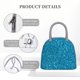 thumbnail image 4 of Fotbe Blue Glitter Bolsa de Almuerzo con Estampado, Lonchera Aislada, Contenedor de Comida Reutilizable Tipo Cooler a Prueba de Fugas, 4 of 6