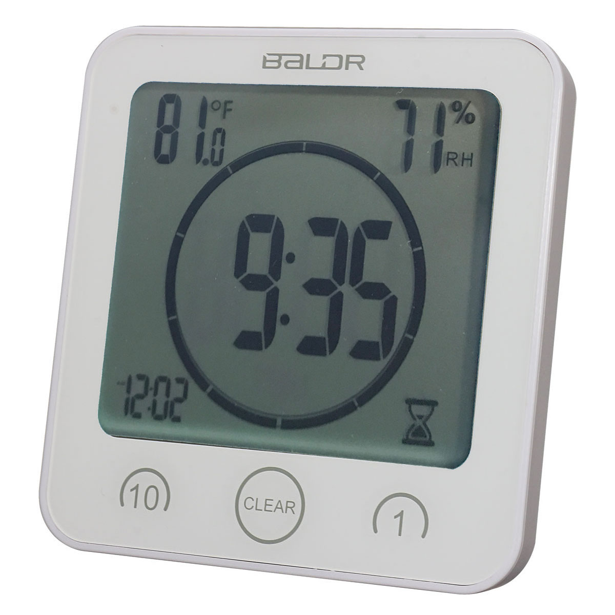 Digital Clock Timer Clock with Alarm Countdown Timer for Cooking Makeup Shower Clock Waterproof Temperature Display Bathroom Clock with Suction Cup Touch Screen
