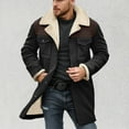 thumbnail image 5 of Mens Trench Coat Notched Collar Coats Leather Winter Long Jackets Casual Outdoor Motorcycle Jacket Retro Tops, Z04 Black, Size XL, 5 of 5