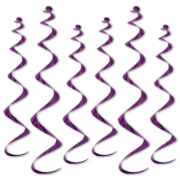 Party Central Club Pack of 36 Purple Twirl Whirly Hanging Decorations 36"