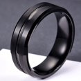 thumbnail image 2 of Suministro de joyas Gabei en stock, anillo de acero inoxidable personalizado simple, anillo de hombre de moda esmerilado bilateral de una sola ranura, 2 of 5