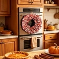 thumbnail image 6 of Bcylexb Fall Fabric Maple Leaf Wreaths for Front Door, 17.7" Autumn Ruffled Ribbon Wreath Harvest Hanging Door Decor for Thanksgiving Wall Window Home, 6 of 6