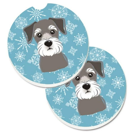 

Snowflake Schnauzer Set of 2 Cup Holder Car Coaster