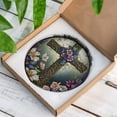 thumbnail image 5 of Easter Cross Spring Florals Suncatcher Stained Glass Style UV Printed Glass Religious Holiday Gift Round, 5 of 8
