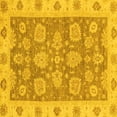 thumbnail image 1 of Ahgly Company Machine Washable Indoor Square Abstract Yellow Modern Area Rugs, 5' Square, 1 of 4