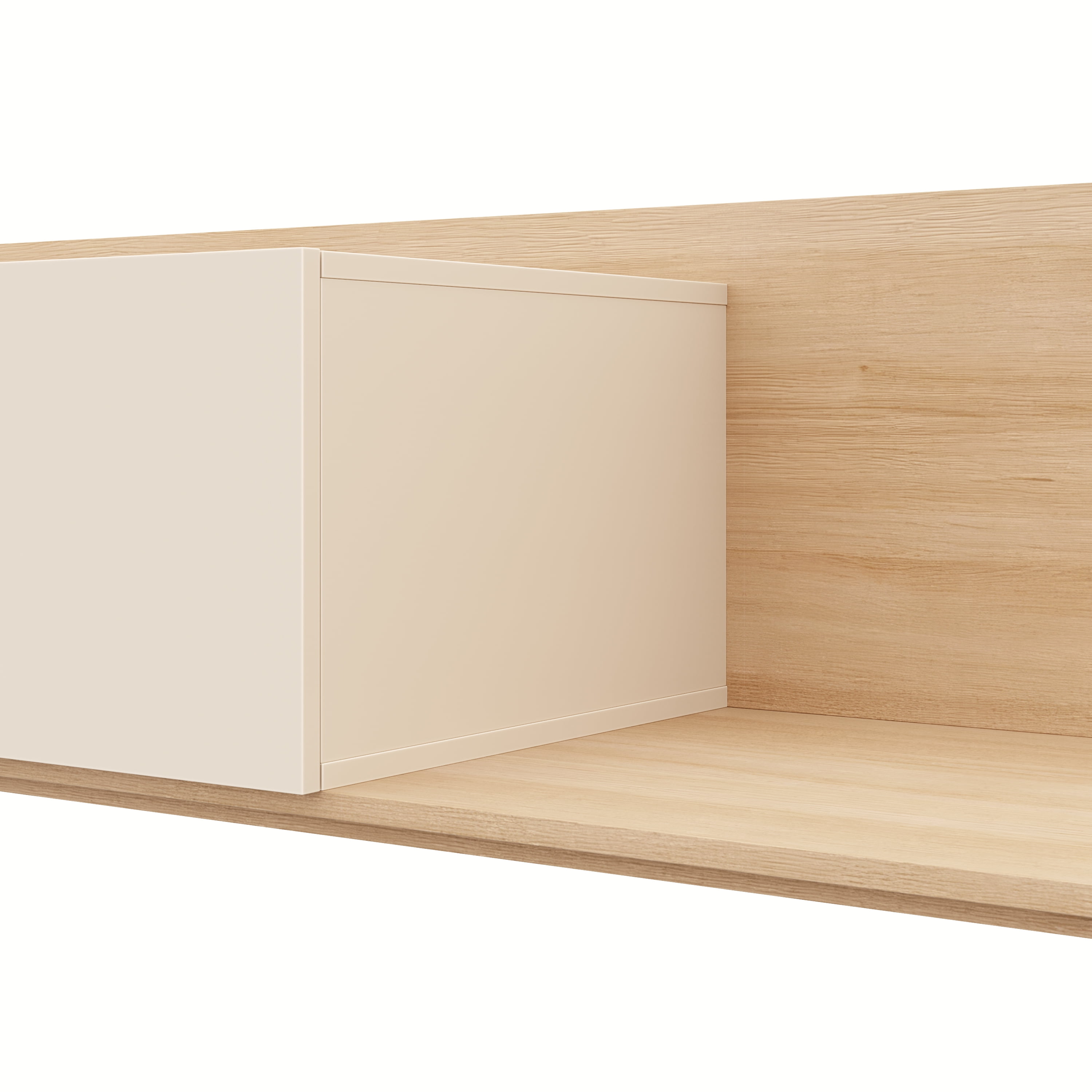 Meuble TV extensible (66-108 po) Nexera Noa, Chêne Blond Naturel