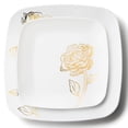 thumbnail image 2 of Peony Collection White & Gold 7.5" Square Salad Premium Heavyweight Disposable Plastic for Elegant Parties, Weddings & All Occasions:40CT, 2 of 4