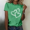 thumbnail image 5 of Felirenzacia Big and Tall Women's Heart Graphic Short Sleeves Pullover Tee Tops, Summer Casual Cotton T Shirt Valentine's Day Gift for Plus Women Green,M, 5 of 7