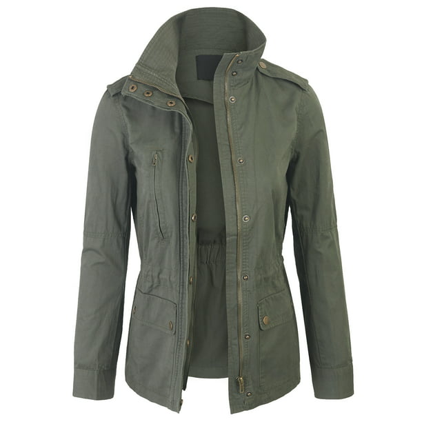 Womens Zip Up Military Anorak Safari Jacket Coat - Walmart.com