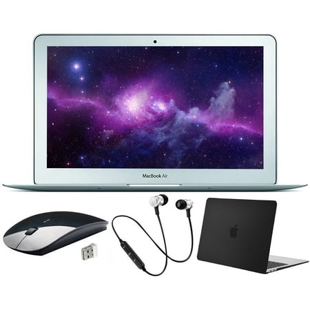 Apple MacBook Air Laptop, 11.6", Intel Core i5, 4GB RAM, 128GB SSD, Mac OS X El Capitan, Bundle: Black Case, Wireless Mouse, Bluetooth Headset - Silver(Refurbished)