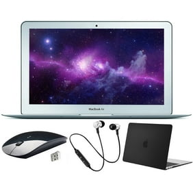 Apple MacBook Air Laptop, 11.6", Intel Core i5, 4GB RAM, 128GB SSD, Mac OS X El Capitan, Bundle: Black Case, Wireless Mouse, Bluetooth Headset - Silver (Refurbished)