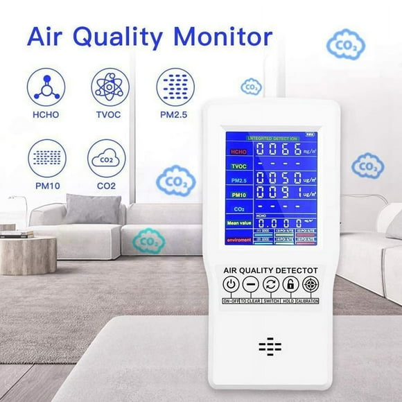 Air Quality Monitor Accurate Tester for CO2 Formaldehyde(HCHO) TVOC PM2.5/PM10 Multifunctional Air