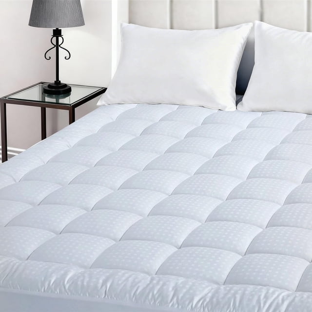 BaliChun Queen Size Mattress Pad Cotton Top Mattress Topper Fitted Quilted Mattress Cover Soft Breathable Pillow Top Cooling Mattress Protector Stret