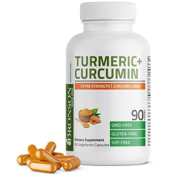 Bronson Turmeric Curcumin Antioxidant, Joint & Digestion Support with BioPerine, Non-GMO, 90 Vegetarian Capsules