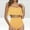 E_Yellow, variant on MGDXOX Womens Layered Ruffle Bikini High Waisted Solid Bikini Set Spaghetti Bandeau Swimsuit Two Piece Fashion Bathing Suit Black M