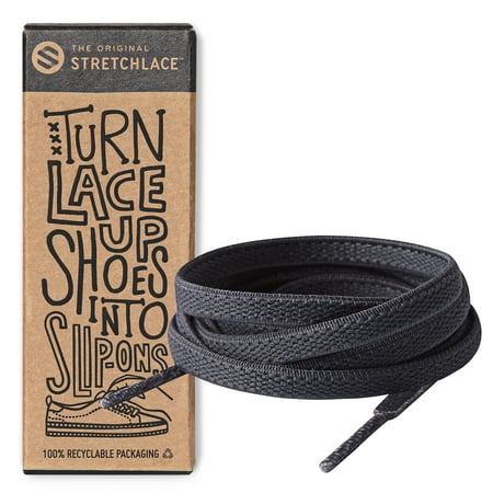 

The Original Stretchlace | Elastic Shoe Laces | Flat Stretch Shoelaces | Grey 72 in (183 cm)