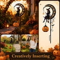 thumbnail image 4 of 1PCS Solar Halloween Witch & Pumpkin Moon Garden Stake Light, Outdoor Metal LED Yard Decor with Glowing Stars, Festive Pathway Light for Lawn Patio Walkway Garden, 4 of 7