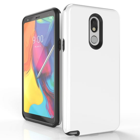 Duo Shield Slim Phone Case Suitable for LG Stylo 5/LG Stylo 5 /Q720 6.2" - White Black