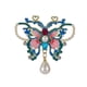 thumbnail image 1 of Broche vintage en forma de mariposa esmaltada con perlas y pedrería, 1 of 3