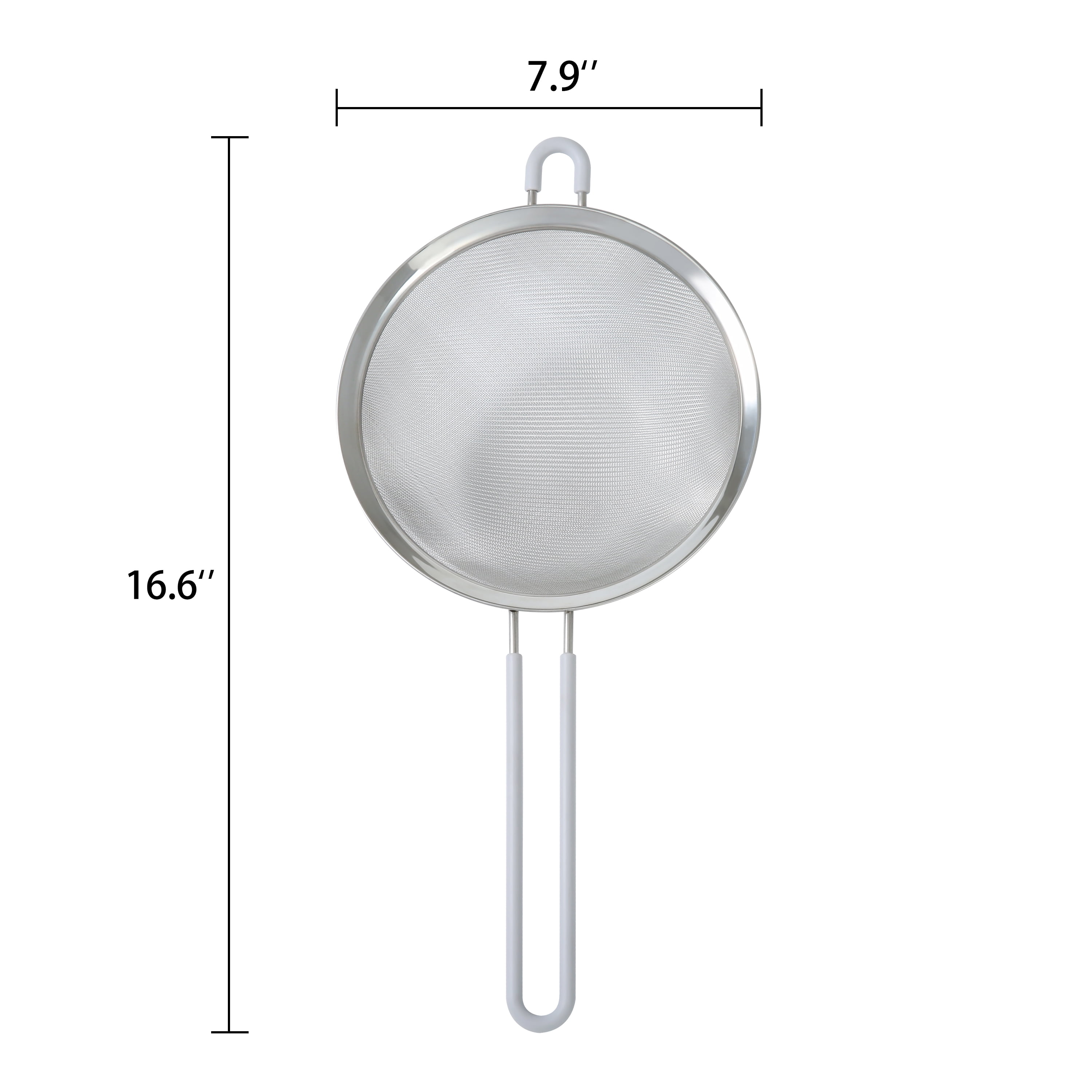 Mainstays 8 in Stainless Steel Fine Mesh Strainer, Silver