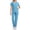Blue, variant on Uniforms Scrubs Set for Women V-Neck Solid Color Short Sleeve Jogger Suits with Pocketss Nurse Tops & Cargo Pant 2025 Medical Nursing Uniform Casual Workwear Scrub Sets Light Blue L