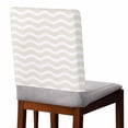 thumbnail image 2 of Cream Moire Chair Back Covers, Removable Chair Covers for Dining Chairs Set of 8, Washable Chairs Slipcovers Back Seat Protector for Wedding Party 19"x20", 2 of 9