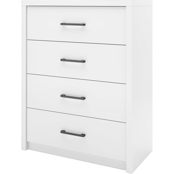 4 Drawer Dresser for Bedroom, 40" Tall Chest of Drawers with Large Storage Organizer, Wood Mid-Century Modern Dresser for Closet, Hallway, Entryway, White
