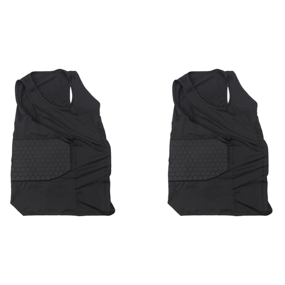 2X Men's Padded Vest Compression Shirt Training Vest for Football Soccer Basketball Protective Gear XL