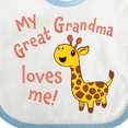 thumbnail image 4 of Inktastic My Great Grandma Loves Me Cute Giraffe Boys or Girls Baby Bib, 4 of 4