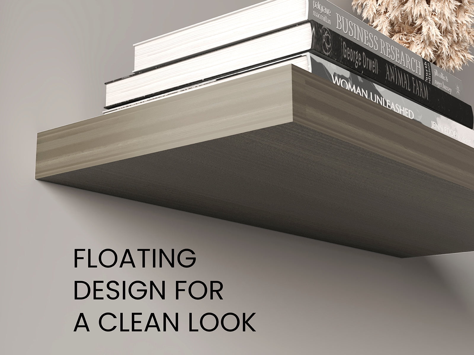 Ecco 31.5" Wide Floating Shelves Set of 2 Engineered Wood Gray